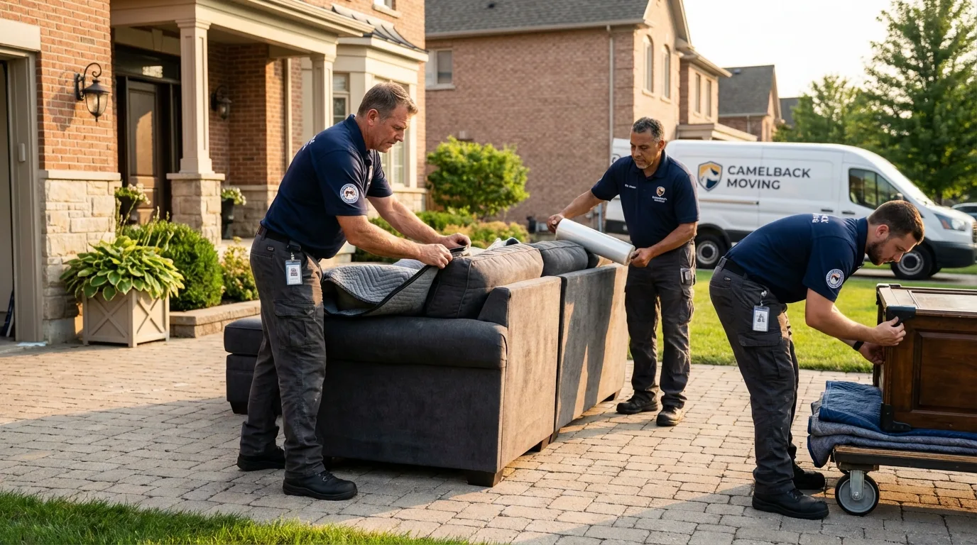 Large estate moving crew wrapping furniture in Paw Paw, MI